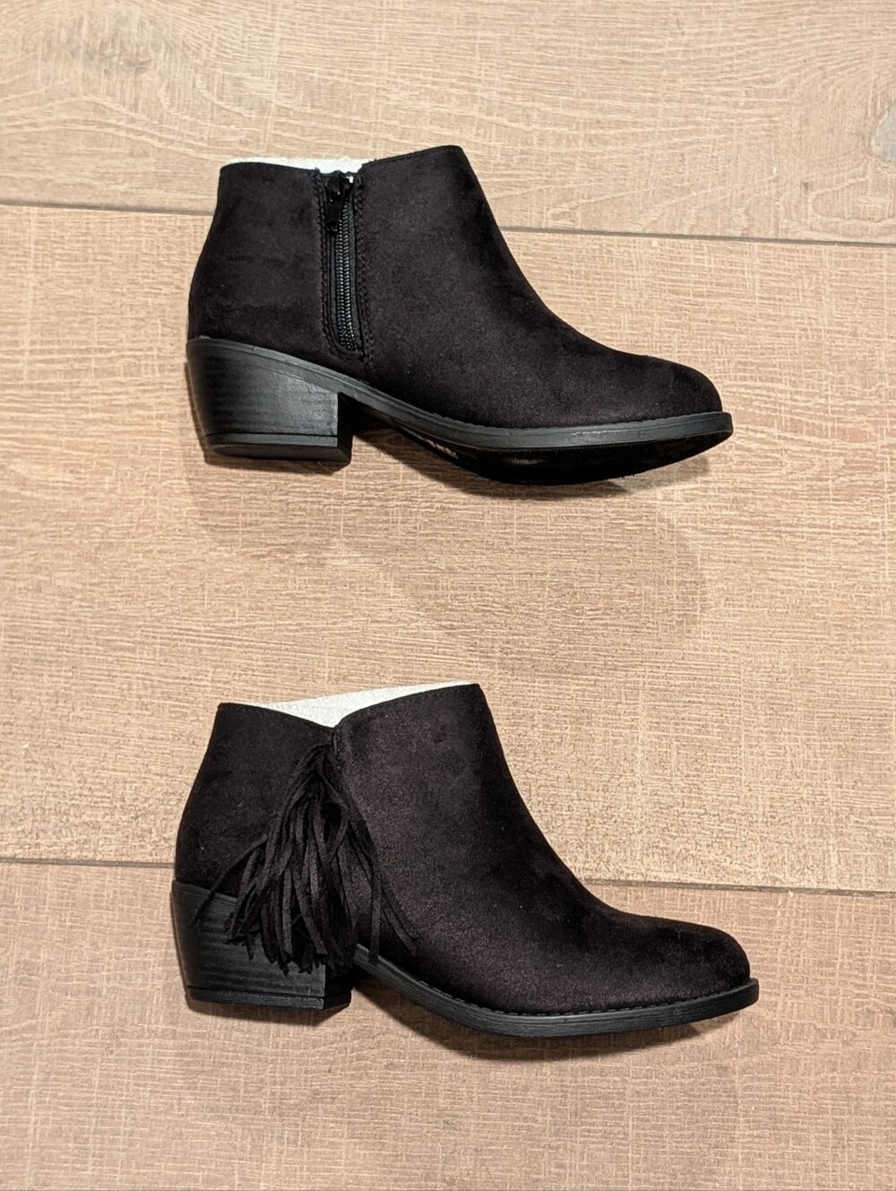 Marco Republic Lisbon Black Ankle Boots with Fringe Detail 6.5